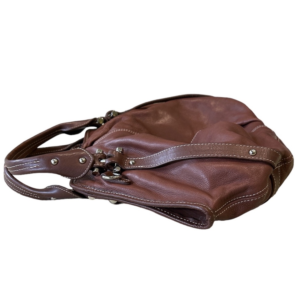 Barr + Barr Brown Leather Handbag Satchel Purse - Picture 8 of 16